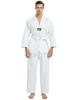 TopTie V-Neck Taekwondo Uniform for Kids Adults, TKD Dobok Uniform Martial Arts Uniform with Belt-White Trim-Size 00 view 1