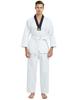 TopTie V-Neck Taekwondo Uniform for Kids Adults, TKD Dobok Uniform Martial Arts Uniform with Belt-black trim-Size 1 view 1