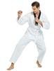 TopTie V-Neck Taekwondo Uniform for Kids Adults, TKD Dobok Uniform Martial Arts Uniform with Belt-black trim-Size 1 view 4