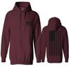 0021. Vintage American Flag United States of America Military us USA Patriotic Style Sweatshirt Pullover Hoodie (Maroon, Small) view 1