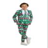 Suitmeister Boys Christmas Suit - X-Mas Festive Nordic Slim Fit - Green - White view 1