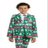 Suitmeister Boys Christmas Suit - X-Mas Festive Nordic Slim Fit - Green - White view 2