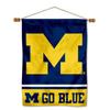 Michigan Team University Wolverines Go Blue Banner with Hanging Pole view 1