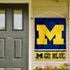 Michigan Team University Wolverines Go Blue Banner with Hanging Pole view 3
