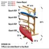 5 -Place One-Sided Kayak & SUP Log Racks, Paddle Boat Storage Rack, Kayak Rack, Surfboard Stand, SUP Storage Racks, Paddle Board Storages, Paddles for Kayaks - Unfinished view 2