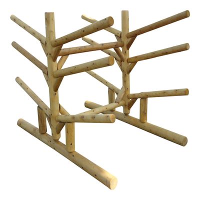 8-Place Low 4 Kayaks + 2 SUP + 2 Canoe Log Racks, Freestanding Garage Kayak Storage Rack, Surfboard Stands, SUP Racks, Surfboards Steady Stand, Kayak Rack Canoe Storage - Canyon Brown