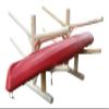 4-Place Low 2 Canoes + 2 Kayaks Log Rack, Freestanding Kayak Garage Storage Racks, Surfboard Stand, Kayak Rack, SUP Paddle Board Storage Racks for Garage, Canoe Storages - Natural view 2