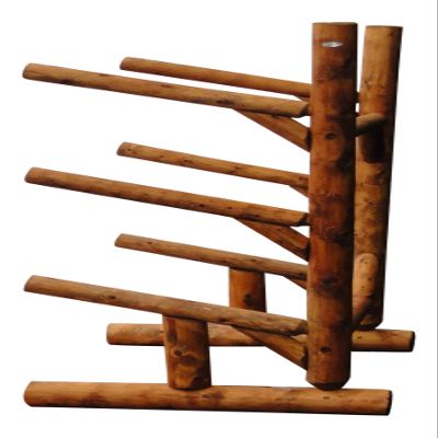 3-Place One-Sided Kayaks/SUP Log Racks, Freestanding Kayak Rack Outdoor, Surf Board Racks for Storage, SUP Paddle Board, Standing Kayaks Storage - Canyon Brown