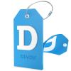Shacke Initial Luggage Tag with Full Privacy Cover and Stainless Steel Loop - Aqua Teal (Letter D) view 1