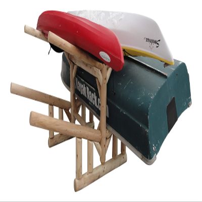 2 Sunfish Sailboat + 2 Canoes/Kayak Log Racks, Heavy Duty Kayaks Garage Storage Rack, Canoe Stand, Sailboat Storage, Canoe Boat Outdoor Equipment - Unfinished
