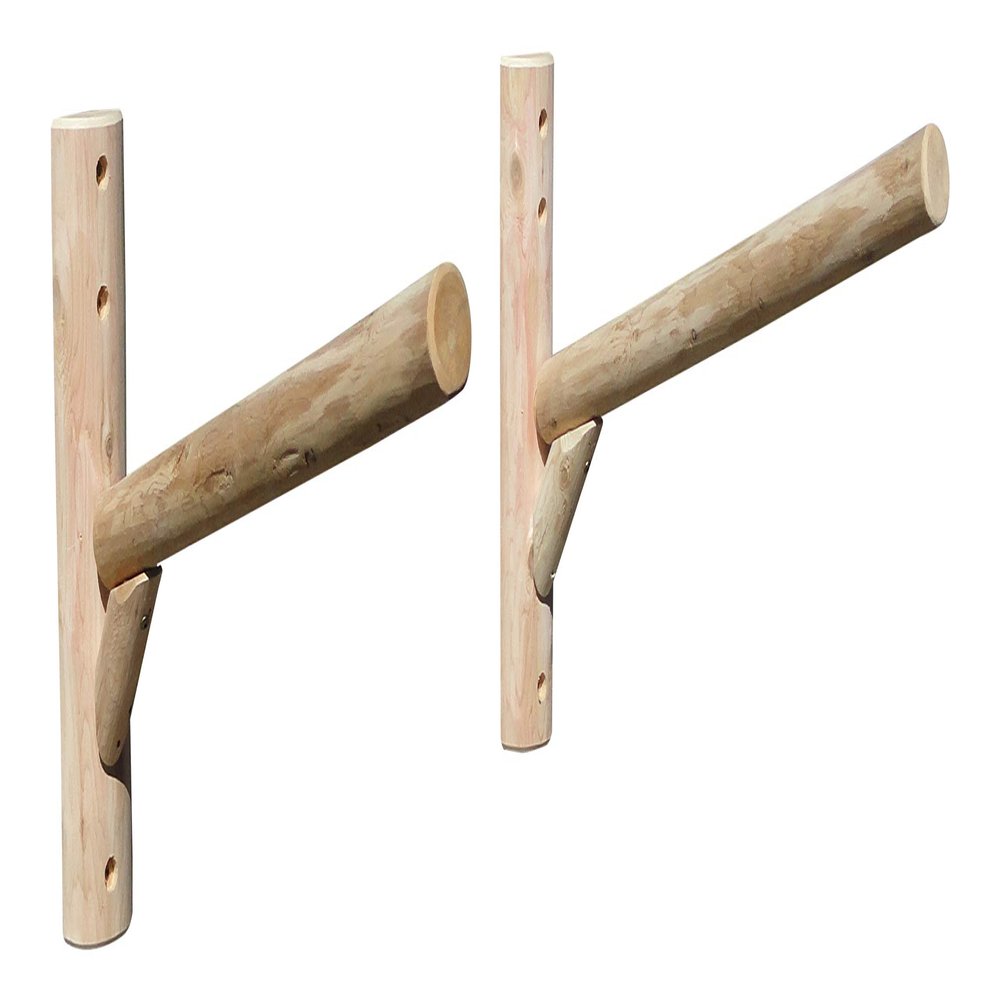 Wall-Mount 1-Place Log Kayak Storage Rack, Canoes, Indoor & Outdoor Surfboard Storages, Canoe Wall Racks, Garage Surf Racks Wall Storage, Garage Canoe Storages - Canyon Brown