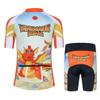 Children Bike Clothing Riding Summer Cycling Jersey Shorts Padded Bicycle Sportswear Dinosaur Orange XXXL view 2