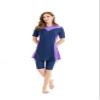 Womens Modest Muslim Burkini Swimwear Rash Guard Surfing Suit Maillot Short Sleeve Swimsuit (Purple, Small) view 1