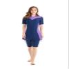 Womens Modest Muslim Burkini Swimwear Rash Guard Surfing Suit Maillot Short Sleeve Swimsuit (Purple, Small) view 2