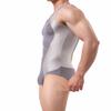 BRAVE PERSON Men's Figure-Shape Bodysuits Elastic Workout Clothes Swimwear 2241 (L / 30"-35'', 003- Gray) view 1