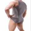 BRAVE PERSON Men's Figure-Shape Bodysuits Elastic Workout Clothes Swimwear 2241 (L / 30"-35'', 003- Gray) view 3