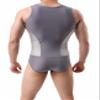 BRAVE PERSON Men's Figure-Shape Bodysuits Elastic Workout Clothes Swimwear 2241 (L / 30"-35'', 003- Gray) view 4