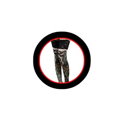 Rosella Pantyhose Stockings Over the Knee Tigger Tribal Tattoo Print Socks