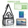 MAY TREE Clear Bag for Stadium Events 12612 Clear Tote Lunch Bag with Reinforced Straps for Work, Sporting Events and Gym, Black view 2