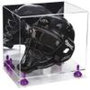 Better Display Cases Acrylic Catchers Helmet Display Case with Mirror, Purple Risers and Clear Base (A002-PR) view 1