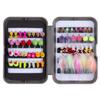 BASSDASH 57pcs Fly Fishing Egg Flies Kit with Fly Box for Steelhead Salmon Trout Fishing Include Egg Flies, Worms, Streamers view 1