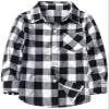 Boys' Plaid Shirt, Button Down Long Sleeve Flannel Plaid Shirt for Toddlers Little & Big Boys Girls, Flannel# Black + White, 4-5 Years = Tag 120 view 1