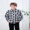 Boys' Plaid Shirt, Button Down Long Sleeve Flannel Plaid Shirt for Toddlers Little & Big Boys Girls, Flannel# Black + White, 4-5 Years = Tag 120 view 4