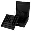Sodynee Two-Layer Lint Jewelry Box Organizer Display Storage Case with Lock, Black view 1
