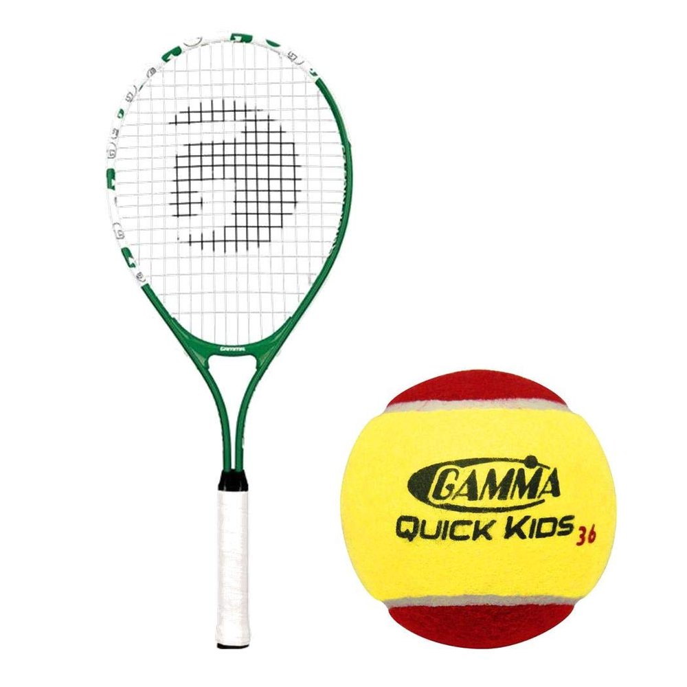 Gamma Quick Kids 25" Inch Junior Tennis Racquet Set or Kit Bundled with a 60-Pack Kids Red/Yellow Felt Training Transition Balls