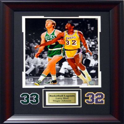 Framed Deluxe Basketball Larry Bird and Magic Johnson Spotlight SKU #3005