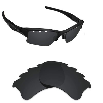 Alphax Stealth Black Polarized Replacement Lenses for Oakley Flak Jacket XLJ Vented Sunglasses