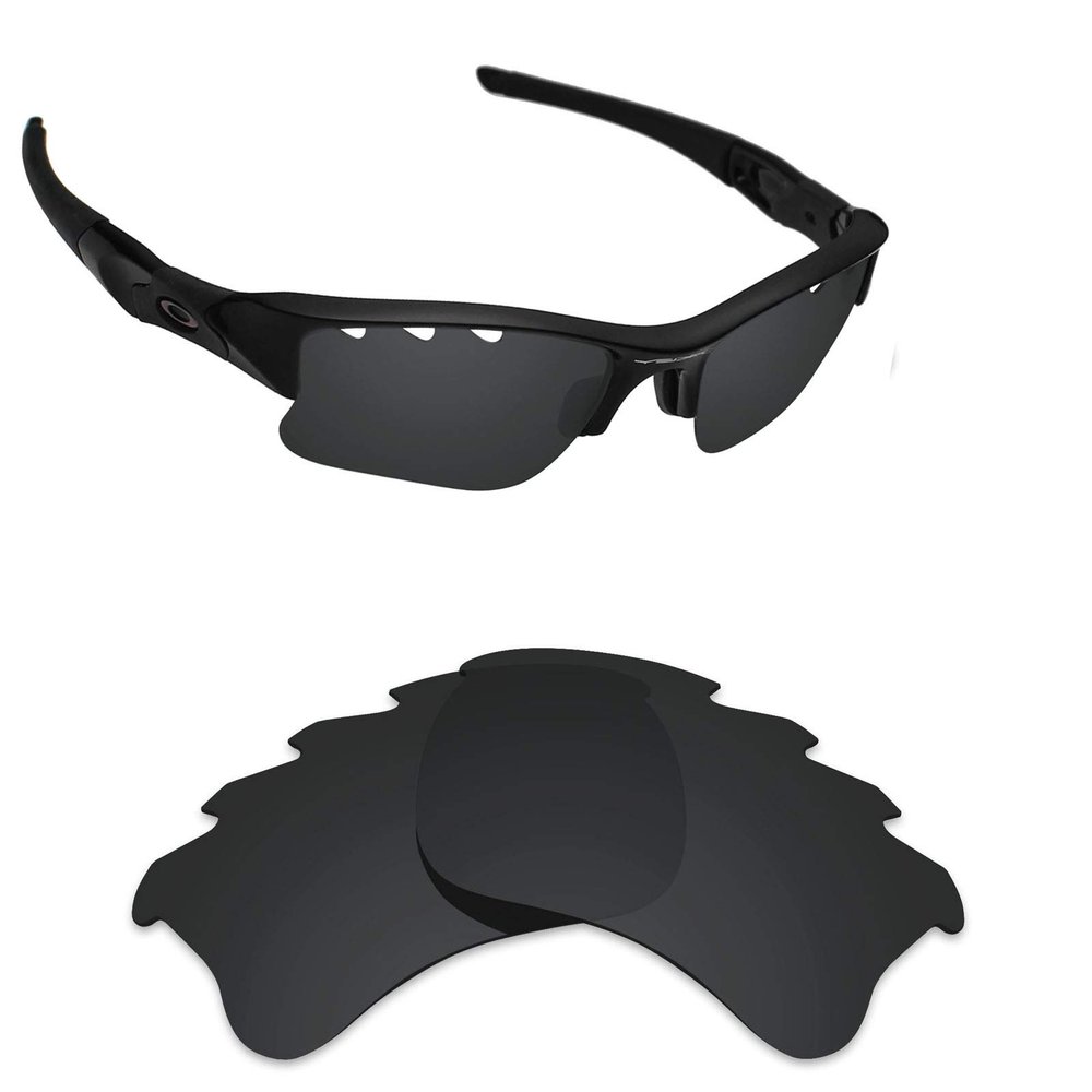 Alphax Stealth Black Polarized Replacement Lenses for Oakley Flak Jacket XLJ Vented Sunglasses