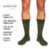 BoardroomSocks Merino Wool Mid-Calf Dress Socks for Men, Ribbed Dress Socks, Olive view 2