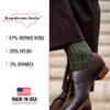 BoardroomSocks Merino Wool Mid-Calf Dress Socks for Men, Ribbed Dress Socks, Olive view 4