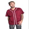 Men's Classic Baseball Jersey Shirt Button Down BJ42 - Burgundy - 4X-Large view 1