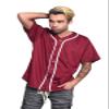 Men's Classic Baseball Jersey Shirt Button Down BJ42 - Burgundy - 4X-Large view 3