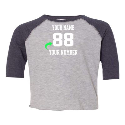 Customized Toddler Baseball Raglan Tee Personalized with Name and Team Number (Vintage Smoke, 3T)