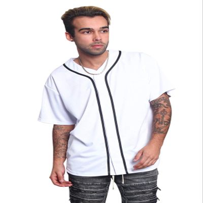 Men's Classic Baseball Jersey Shirt Button Down BJ42 - White - 5X-Large - KK6B