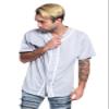 Men's Classic Baseball Jersey Shirt Button Down BJ42 - Grey - 4X-Large view 1