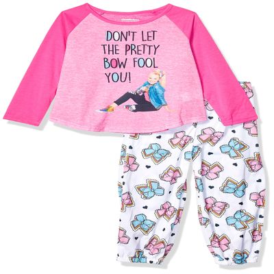 Nickelodeon Big Girl's JoJo Siwa 2-Piece Pajama Set Sleepwear, Pretty Bow, 8