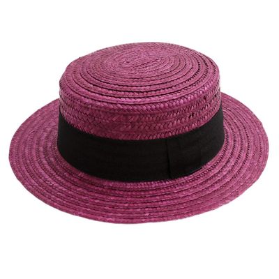 Classic Italy Boater Boater Hat Gondolier Straw Size 56 Cm Burgundy