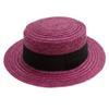 Classic Italy Boater Boater Hat Gondolier Straw Size 56 Cm Burgundy view 1