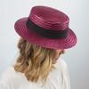 Classic Italy Boater Boater Hat Gondolier Straw Size 56 Cm Burgundy view 2