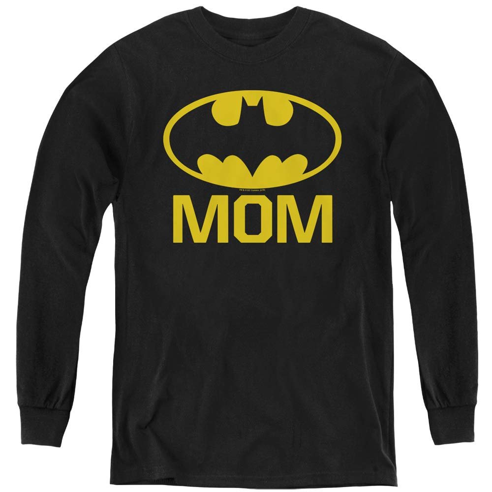 Batman Bat Mom Youth Long Sleeve T Shirt, Large Black