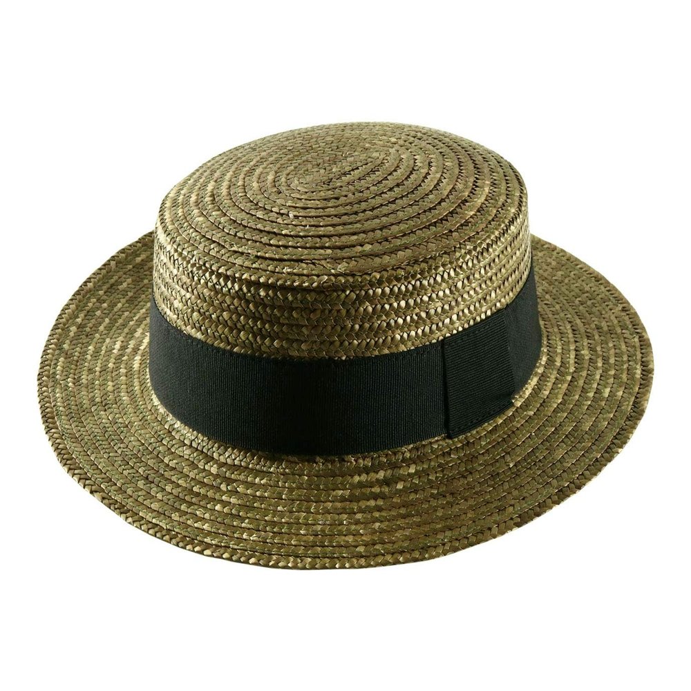 Classic Italy Boater Boater Hat Gondolier Straw Size 60 Cm Olive