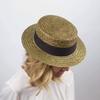 Classic Italy Boater Boater Hat Gondolier Straw Size 60 Cm Olive view 3