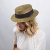 Classic Italy Boater Boater Hat Gondolier Straw Size 60 Cm Olive view 4