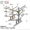 Log Kayak Rack 6-Place, 2 Canoes + 2 Kayaks + Two SUP Caribbean Kayak Rack Heavy Duty Free-standing, Seaside, Outdoor Storage, Lakeside - Unfinished view 4