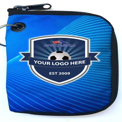 Sportwaves Player Pass Pouch - Custom Soccer Tournament Coaches Gift (Blue Wave, 10 Pack - $9.99 Each)