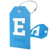 Shacke Initial Luggage Tag with Full Privacy Cover and Stainless Steel Loop - Aqua Teal (Letter E) view 1